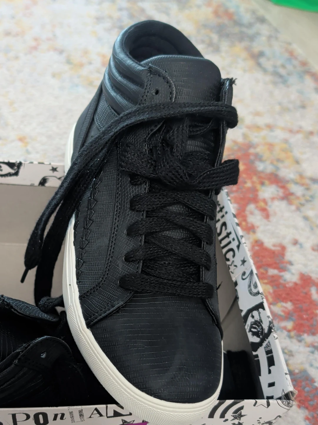 Black High-Top Sneakers - Women's Size 8