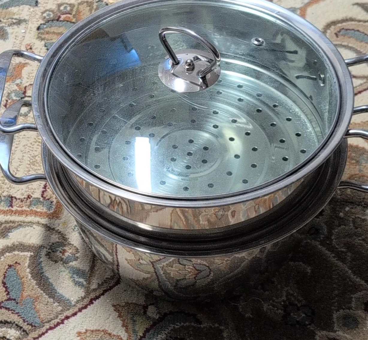 Stainless Steel Steamer Pot with Glass Lid