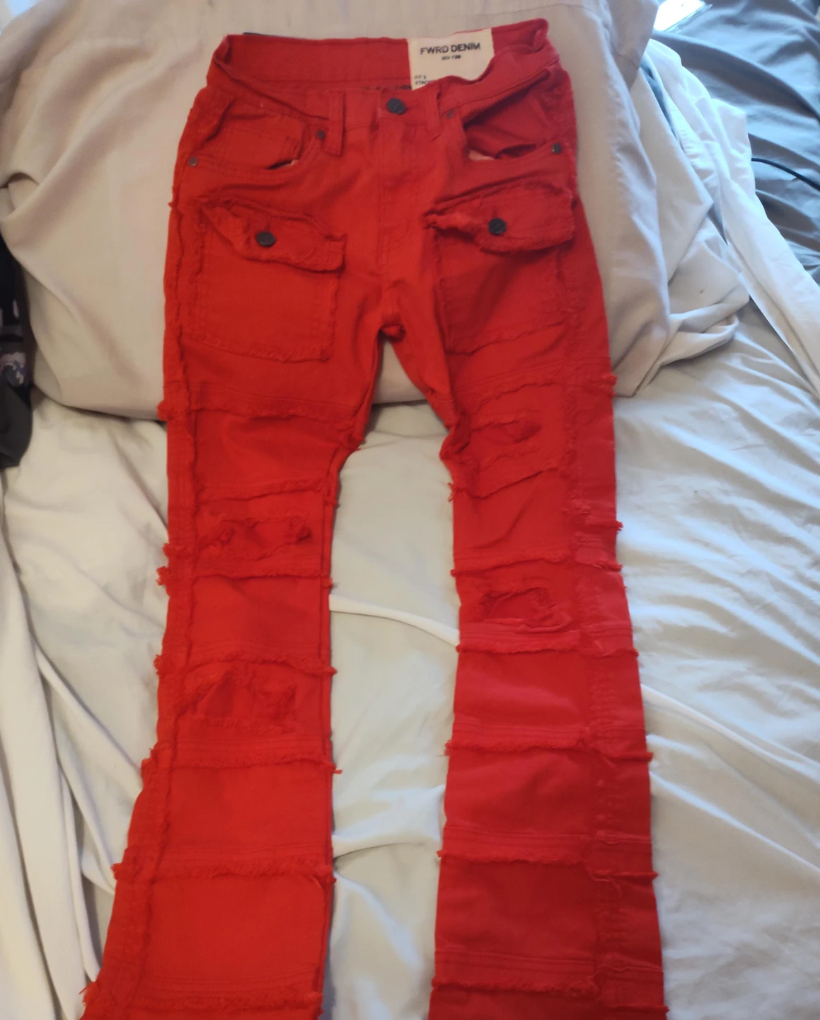 FWRD DENIM Red Stacked Flare Jeans - photo 2