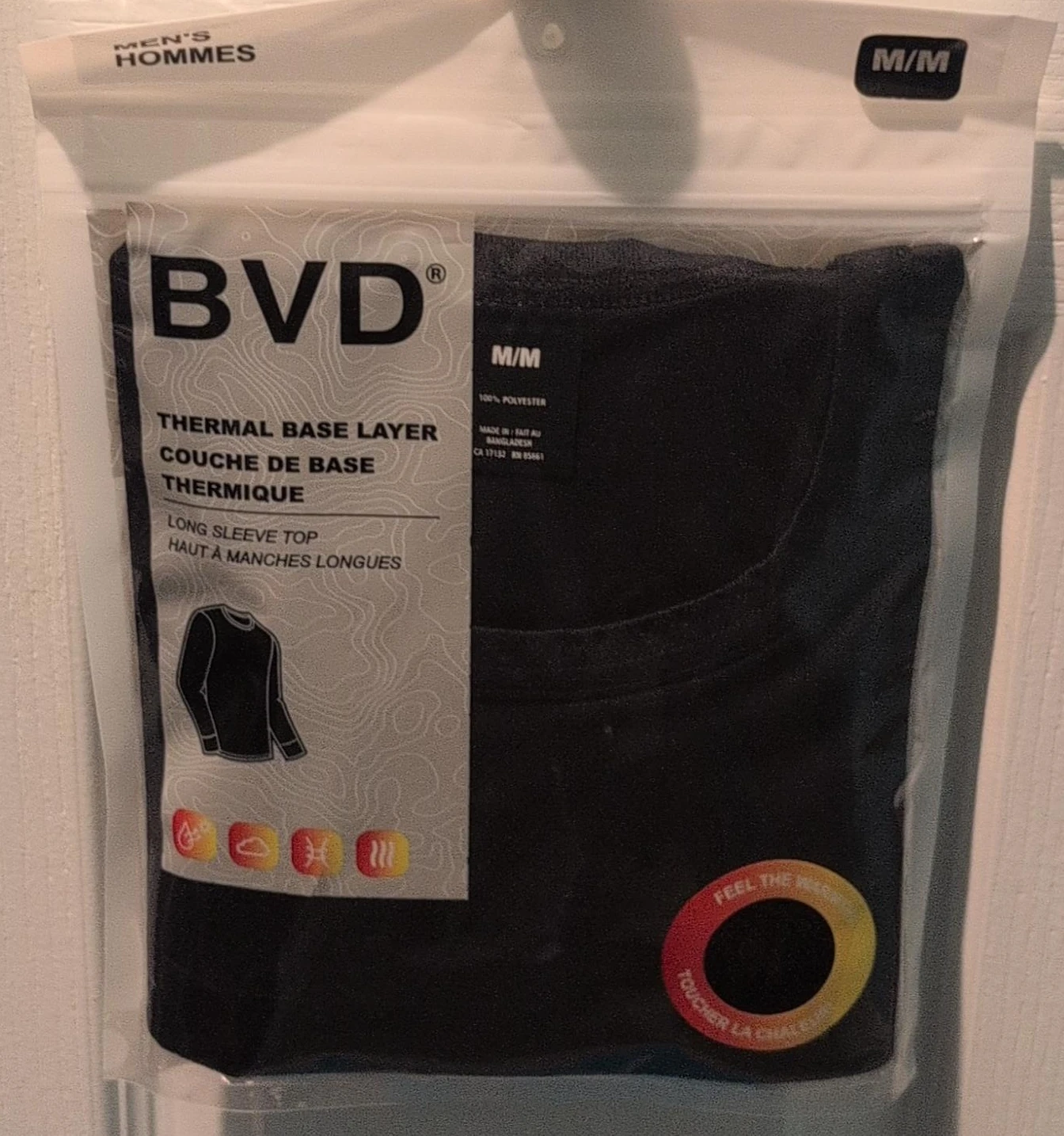 BVD Men's Thermal Base Layer Long Sleeve Top M/M