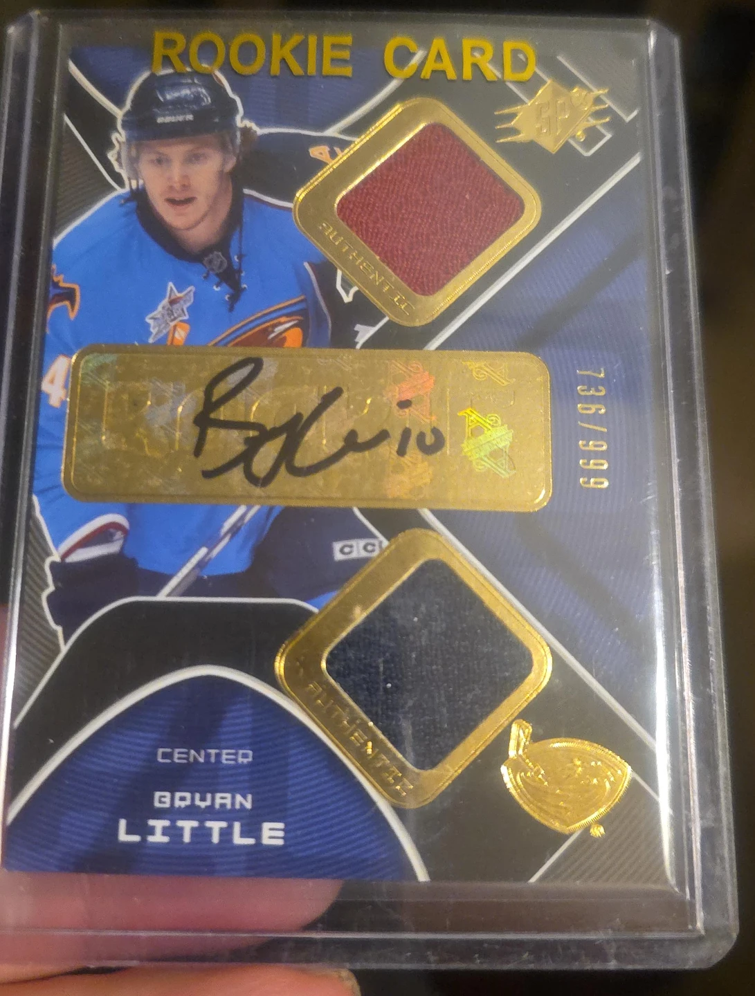 Bryan Little Rookie Card - Game Used Jersey & Autograph