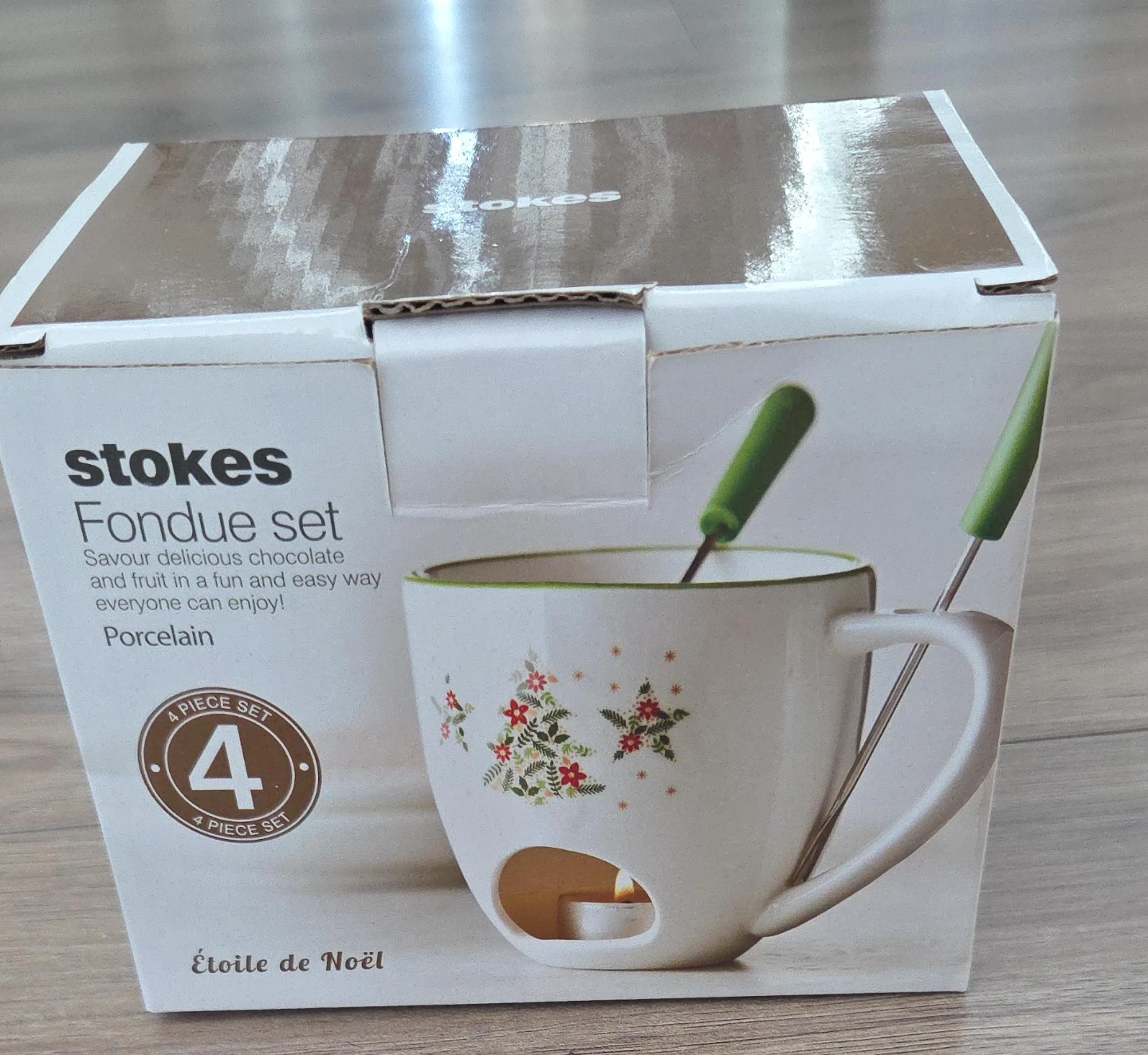 Stokes 4 Piece Porcelain Fondue Set