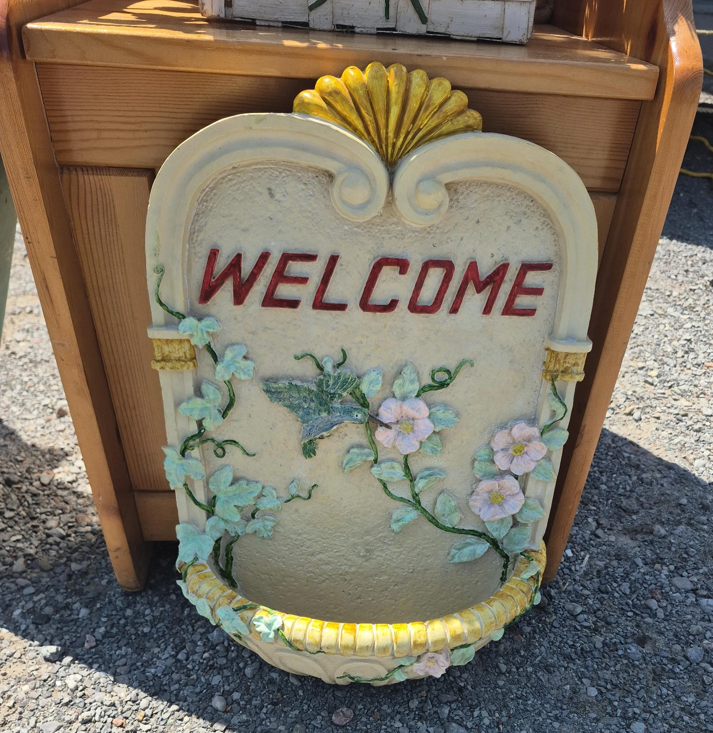 Welcome Sign with Planter