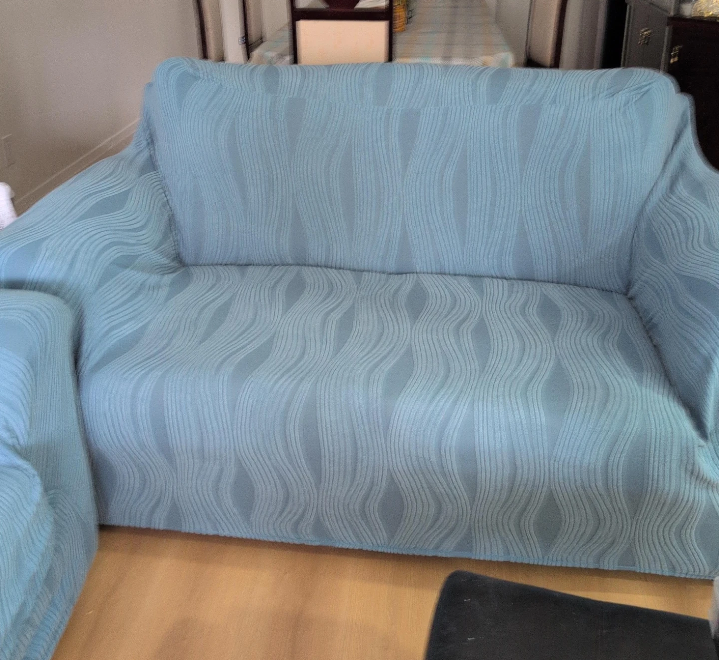 Light Blue Sofa Slipcover $15  each