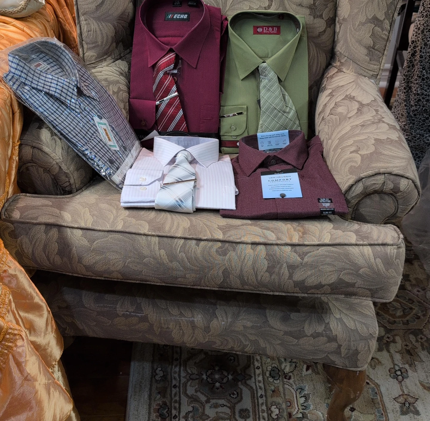 Men's Dress Shirts and Ties Bundle $60