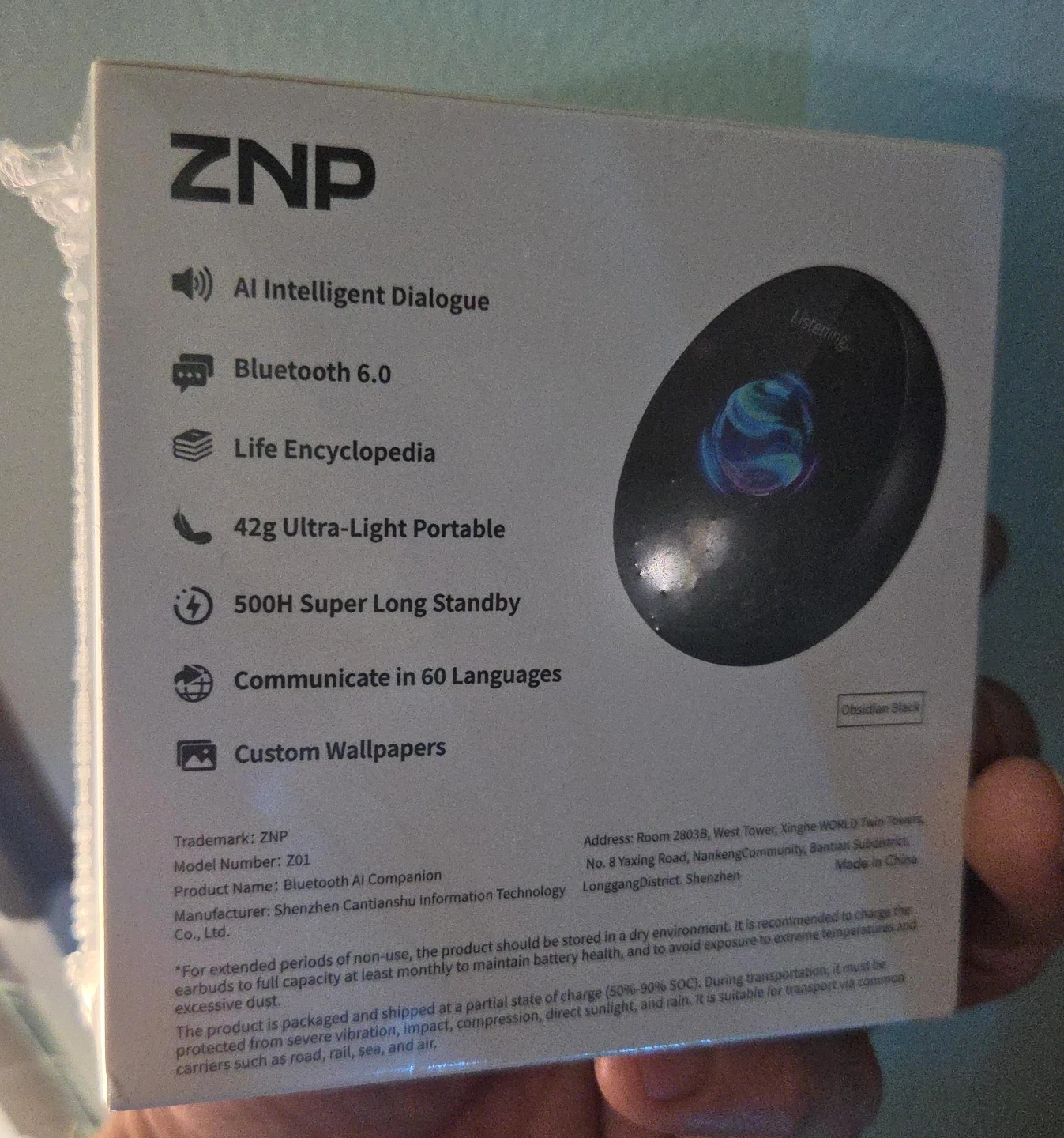 ZNP Bluetooth AI Companion Model Z01
