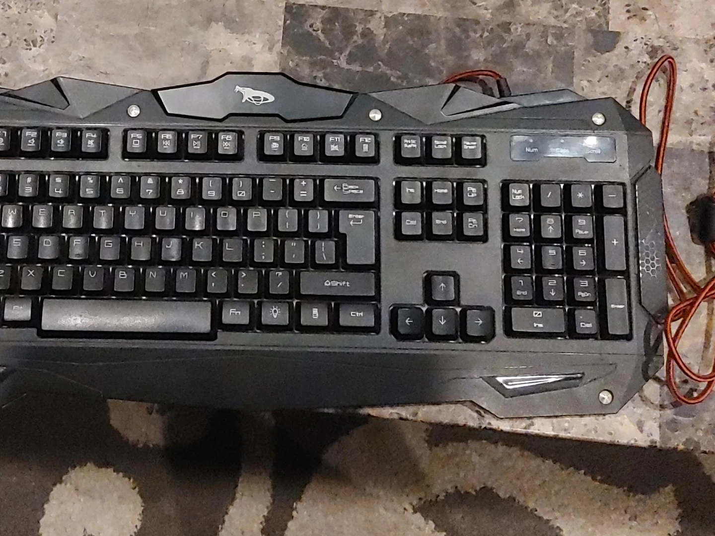 Gaming Keyboard with Red Cable