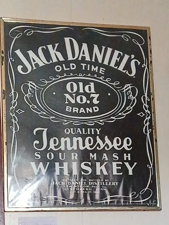 Jack Daniel's Old No. 7 Tennessee Sour Mash Whiskey Sign