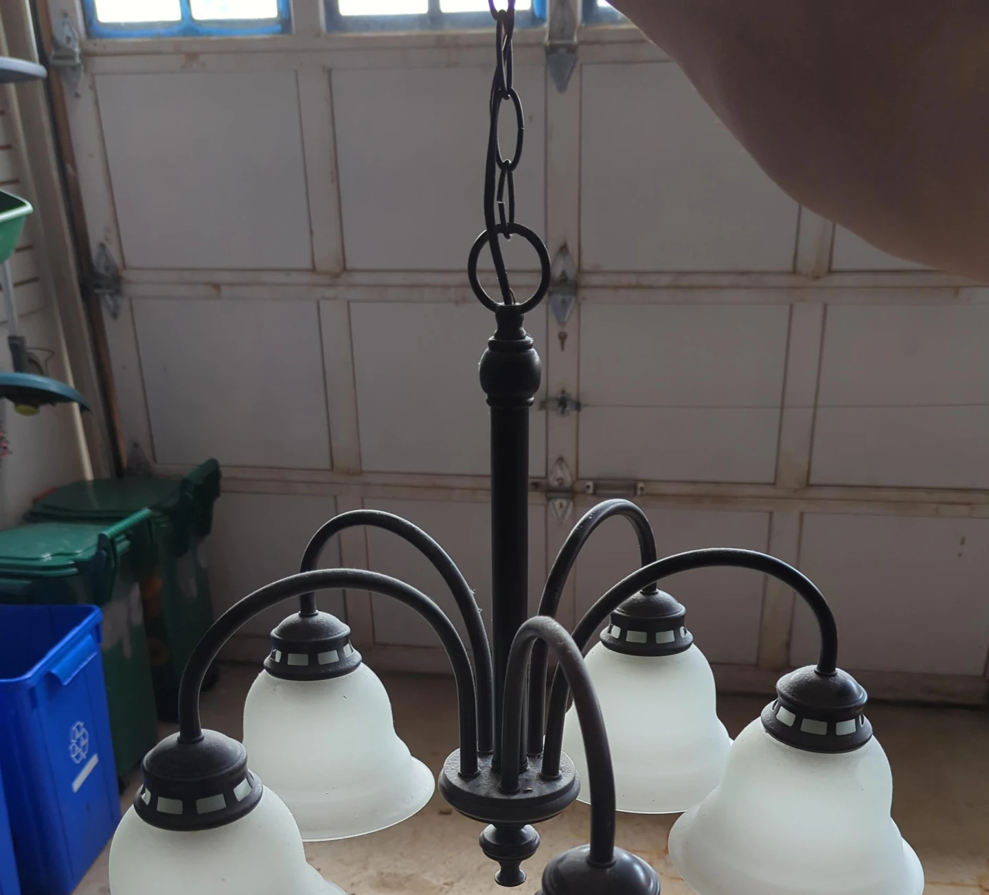 5-Light Chandelier with Frosted Bell Shades - photo 2