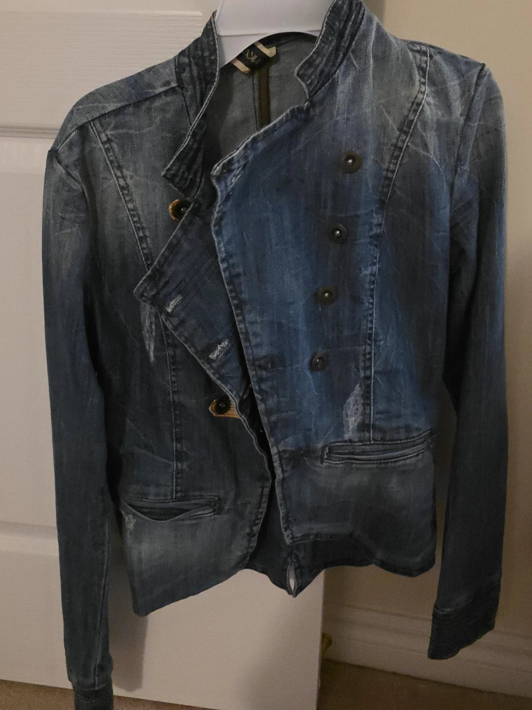 Denim Military-Style Jacket
