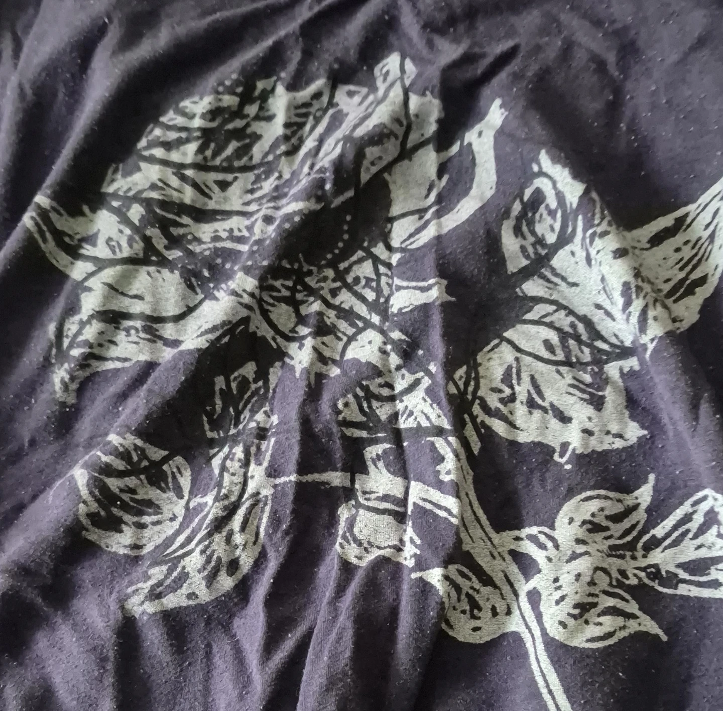 Dark Purple T-Shirt with Floral Print