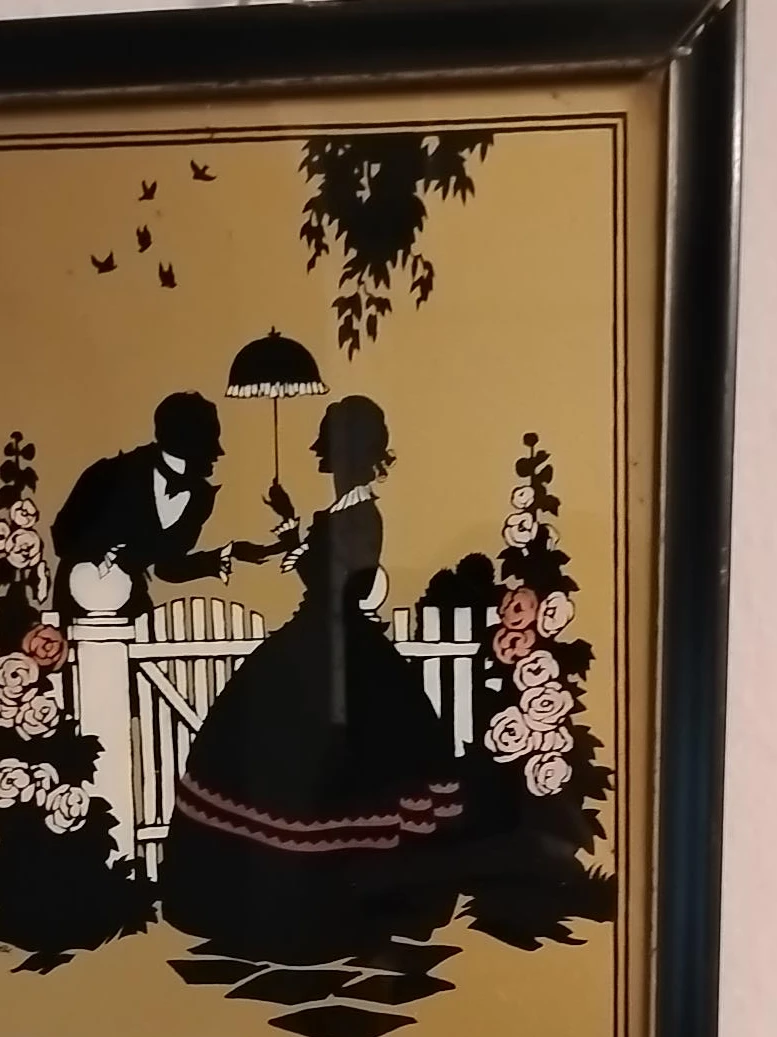 Framed Silhouette Art - Victorian Couple
