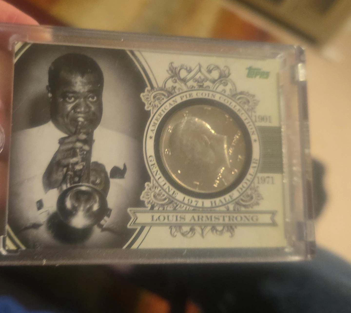Topps Louis Armstrong 1971 Half Dollar Coin Card