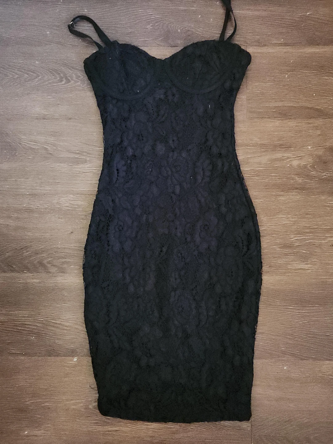 Black Lace Bustier Dress