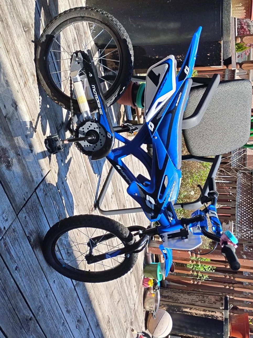 Blue Motobike Kids Bicycle - photo 3