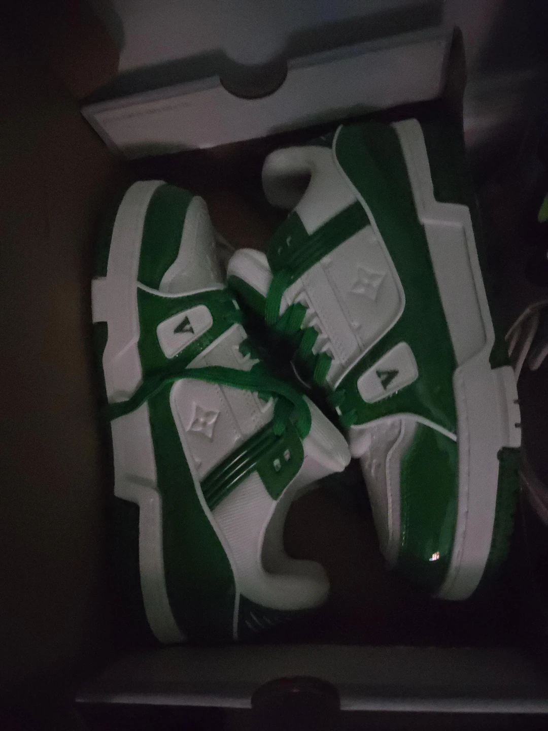 Louis Vuitton Green & White Sneakers