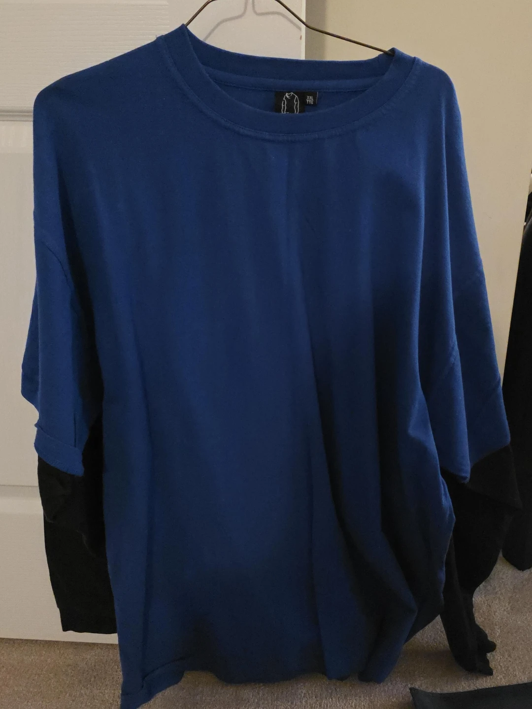 Double Layered Long Sleeve Shirt - Blue/Black