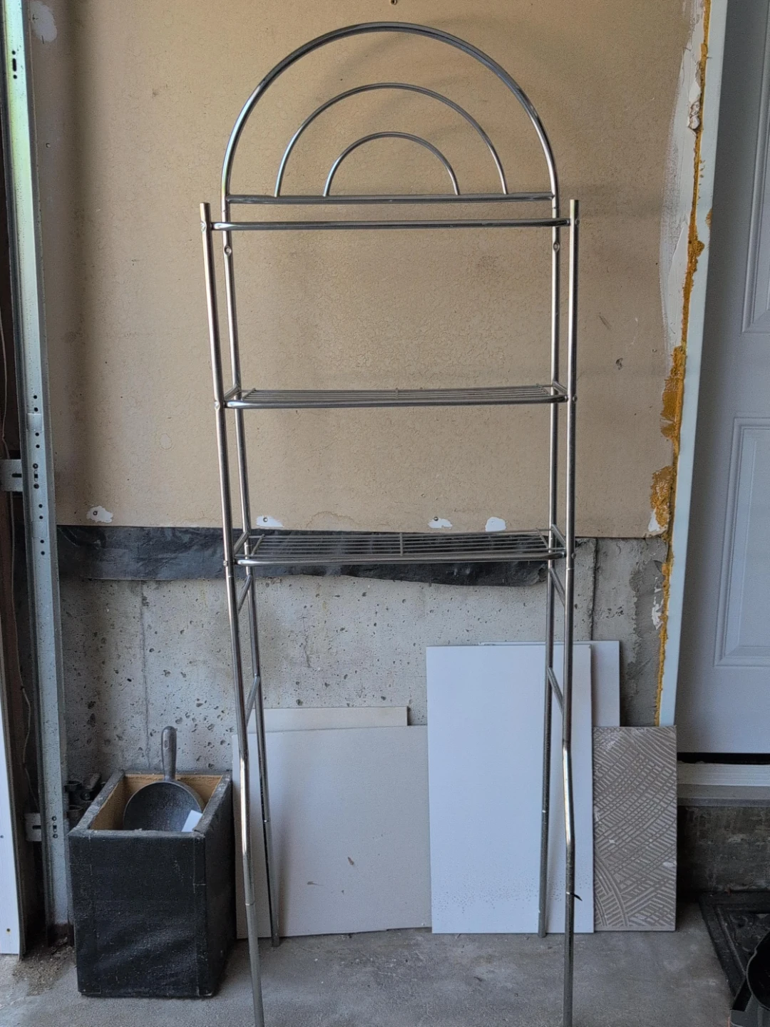 Chrome Over-The-Toilet Shelf Unit