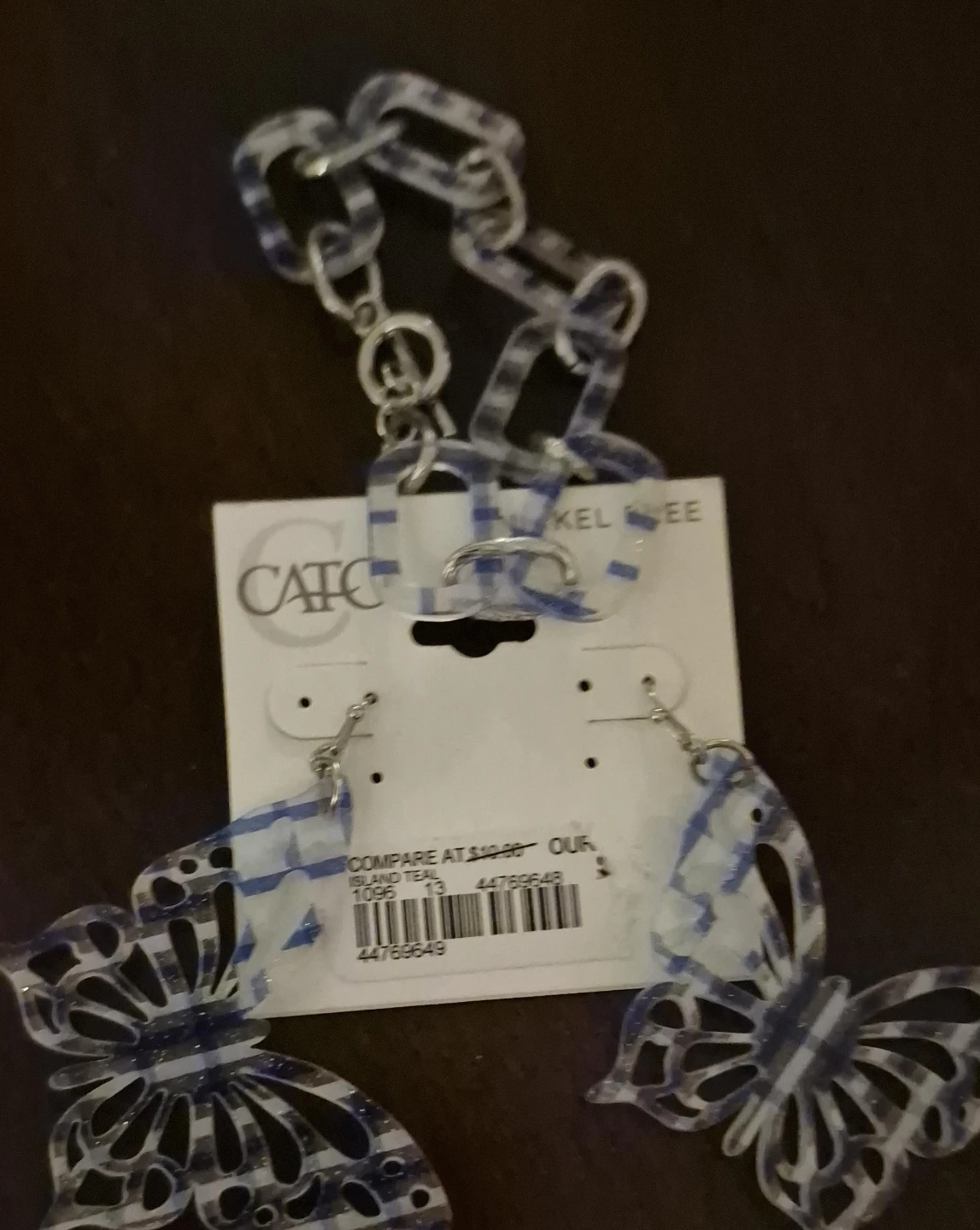 Cato Butterfly Earrings & Chain Bracelet Set