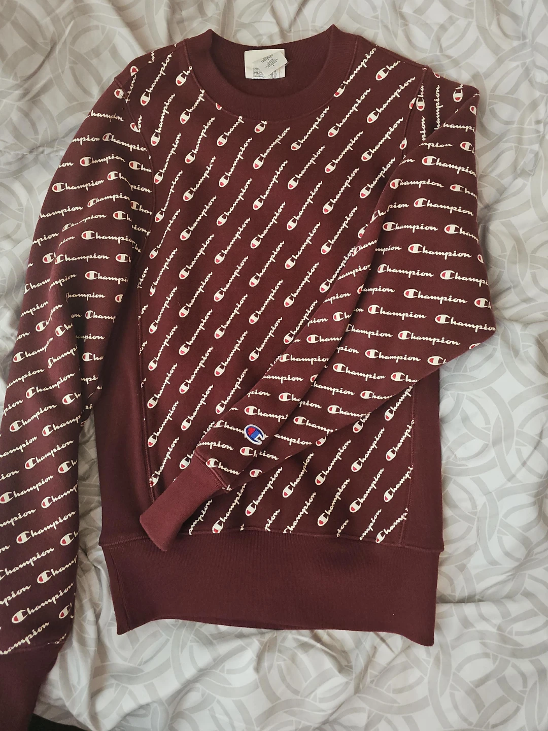 Champion All-Over Logo Crewneck Sweatshirt