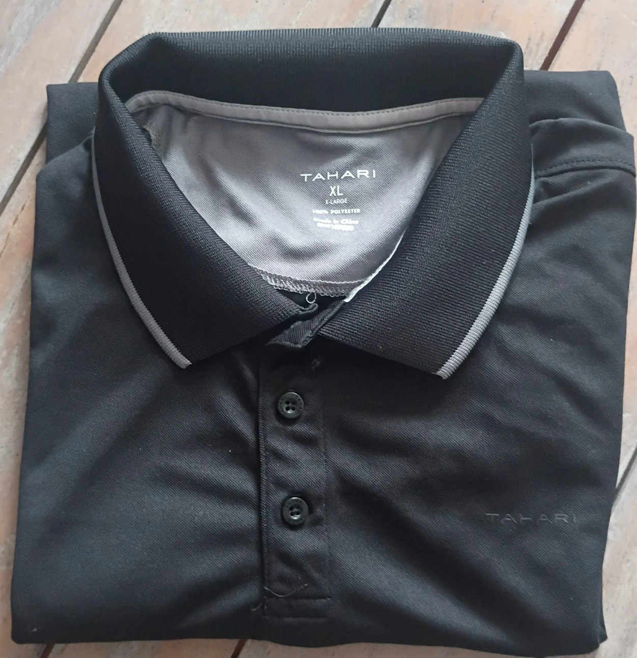Tahari Men's Black Polo Shirt - XL