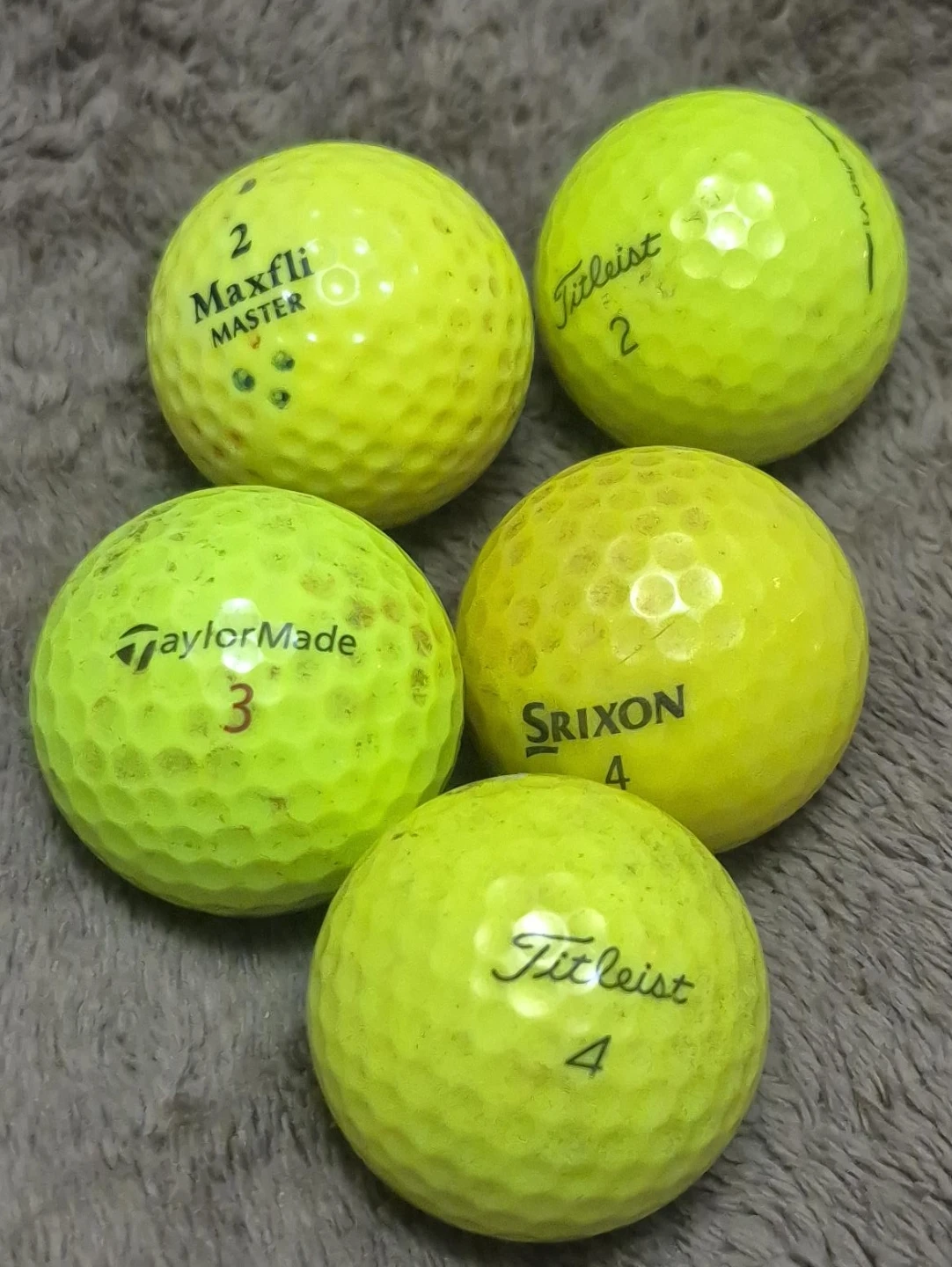 Mixed Brand Golf Balls - Yellow