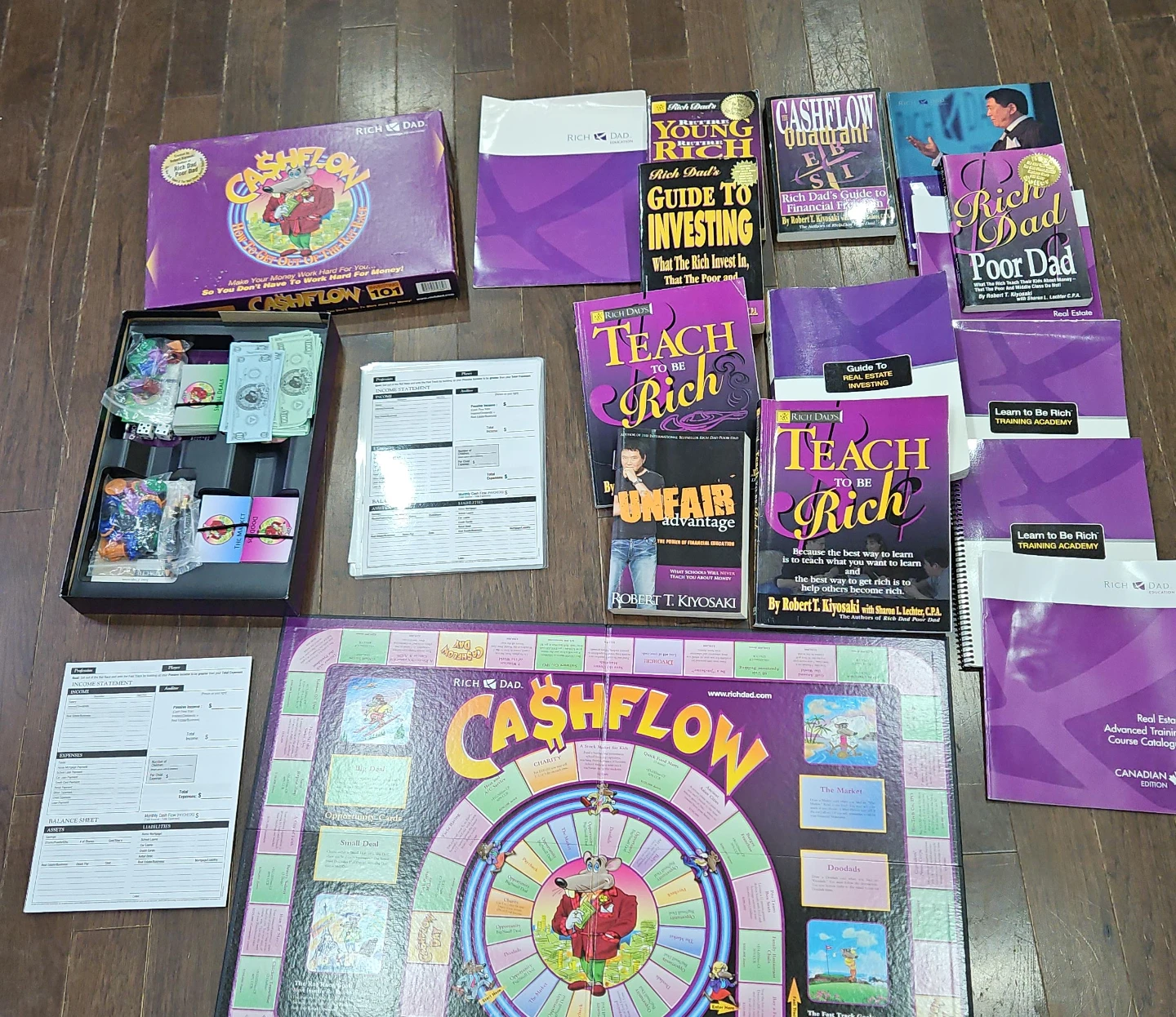 Rich Dad Cashflow 101 Board Game and books bundle