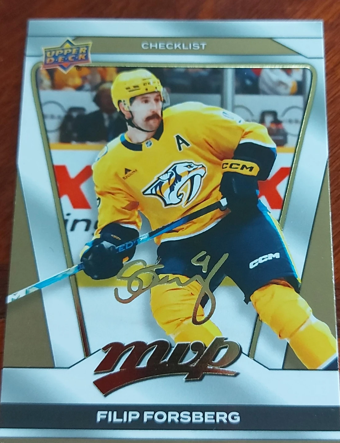 Upper Deck Filip Forsberg MVP Hockey Card
