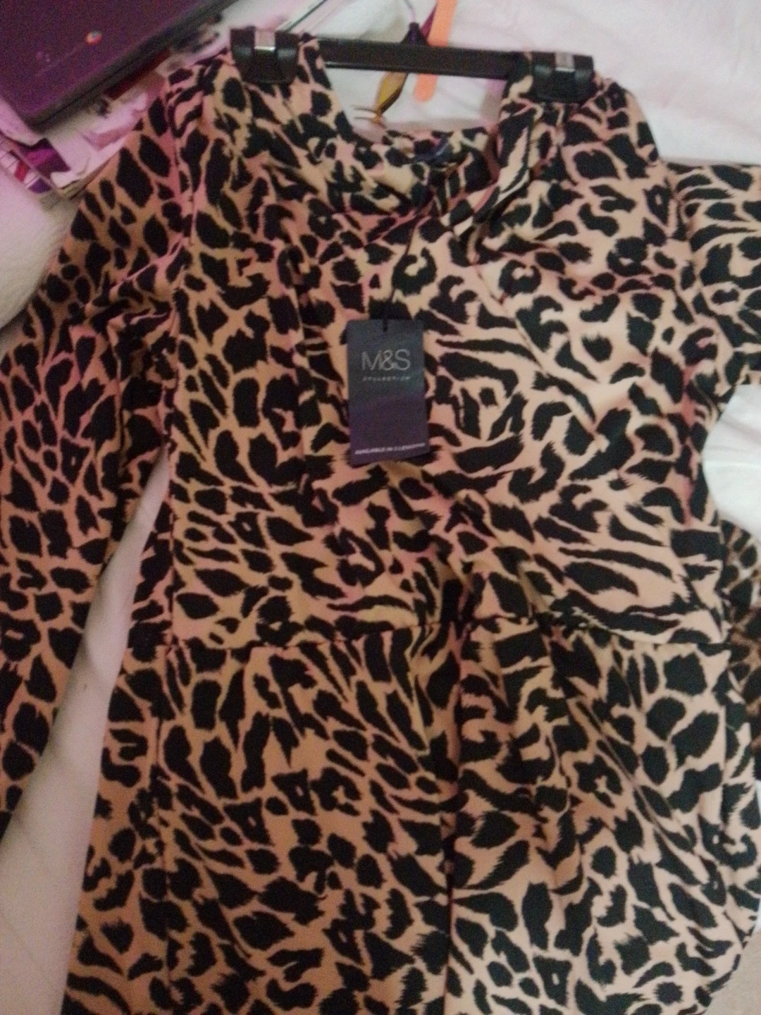 M&S Leopard Print Long Sleeve Dress