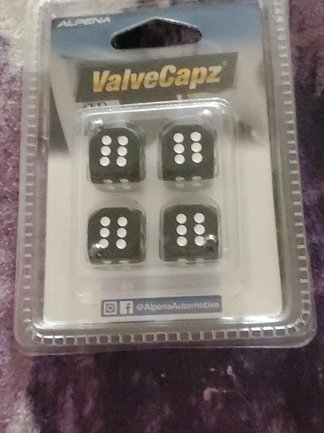 Alpena ValveCapz Dice Tire Valve Caps (Set of 4)