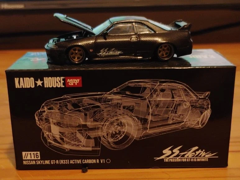 Kaido House Mini GT 1/116 Nissan  GT-R (R33) Active Carbon - photo 3