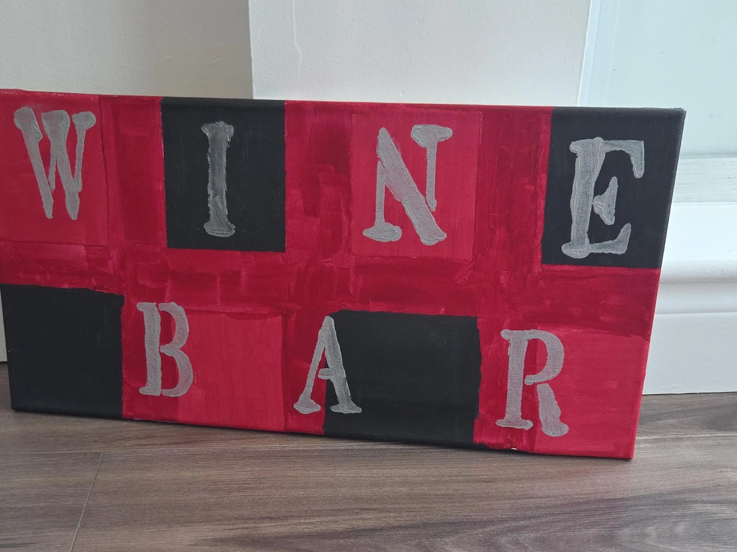 Canvas "Wine Bar" Sign