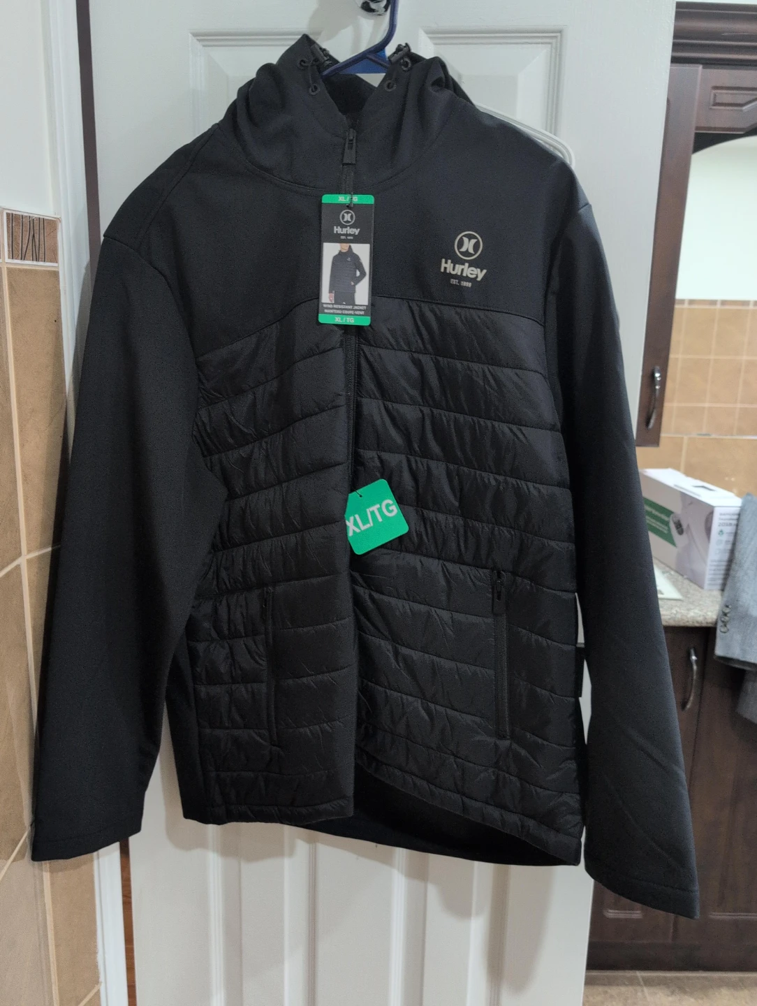 Hurley Hooded Puffer Jacket - Black - XL/TG