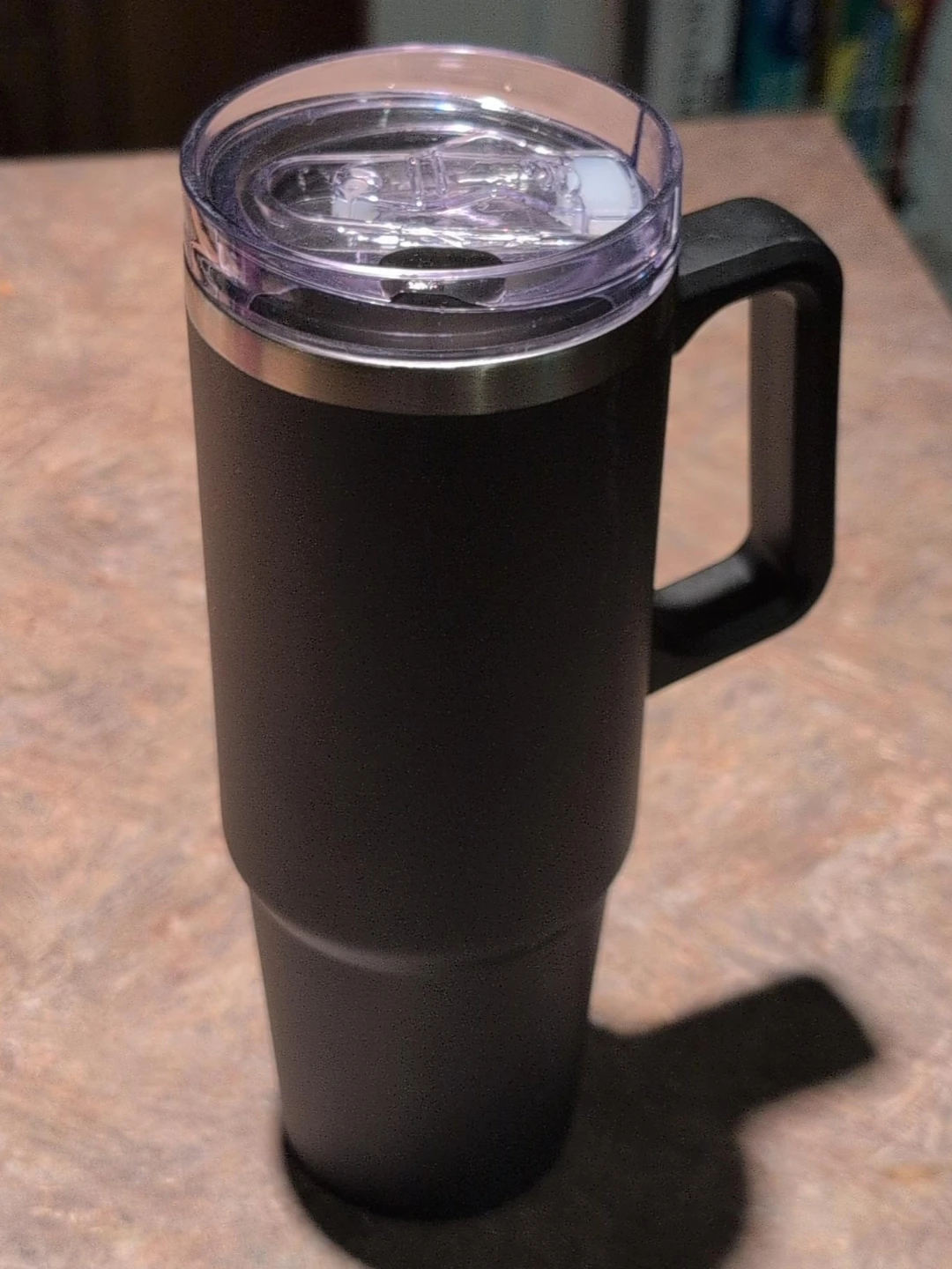 Black Insulated Tumbler with Handle