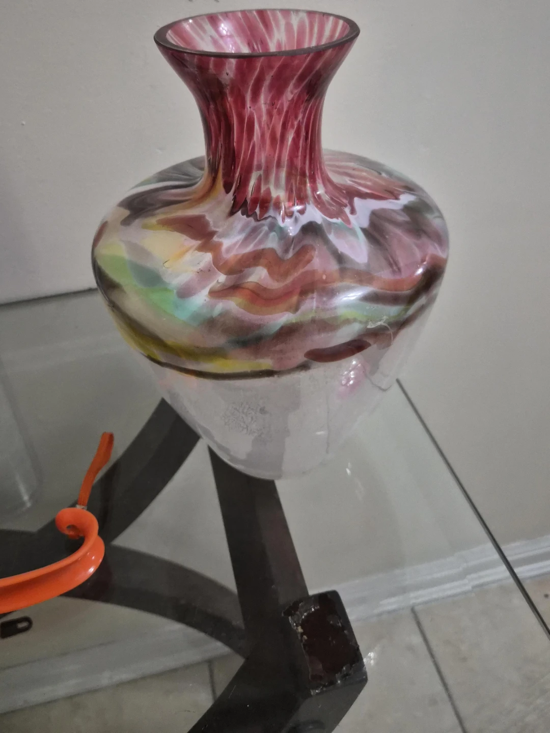 Hand-Blown Art Glass Vase