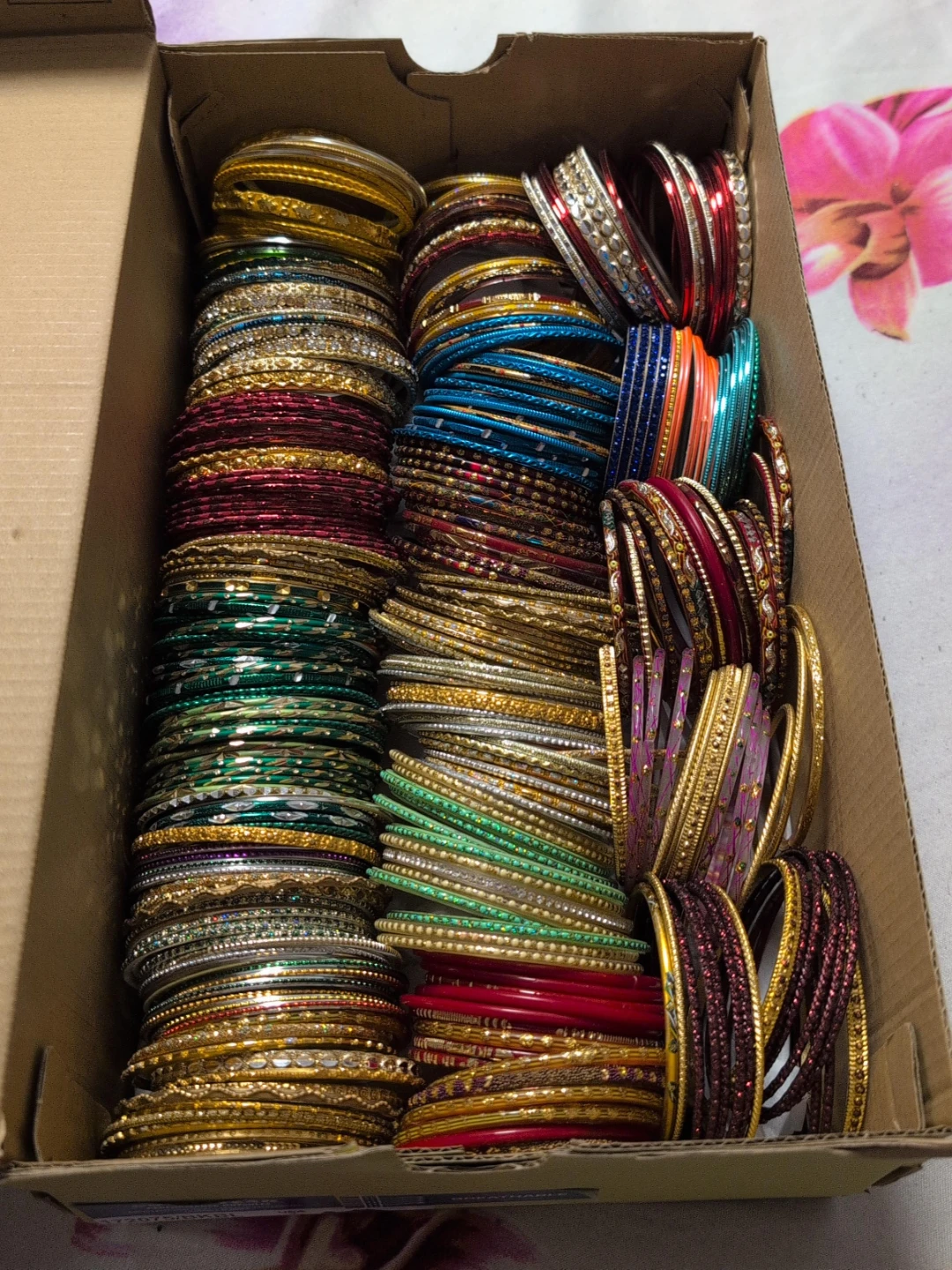 Large Collection of Multicoloured Bangles
