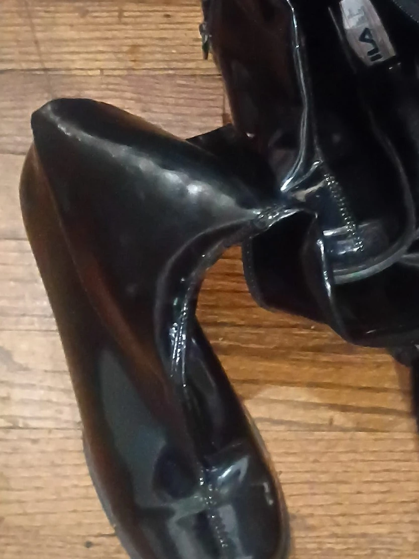 Fila Black Patent Leather Boots