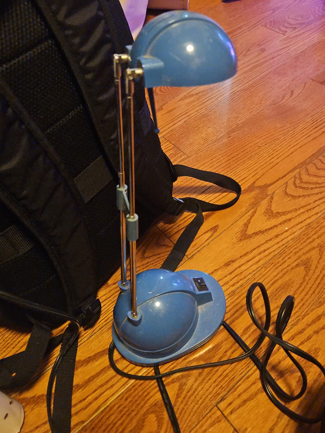 Blue adjustable desk lamp