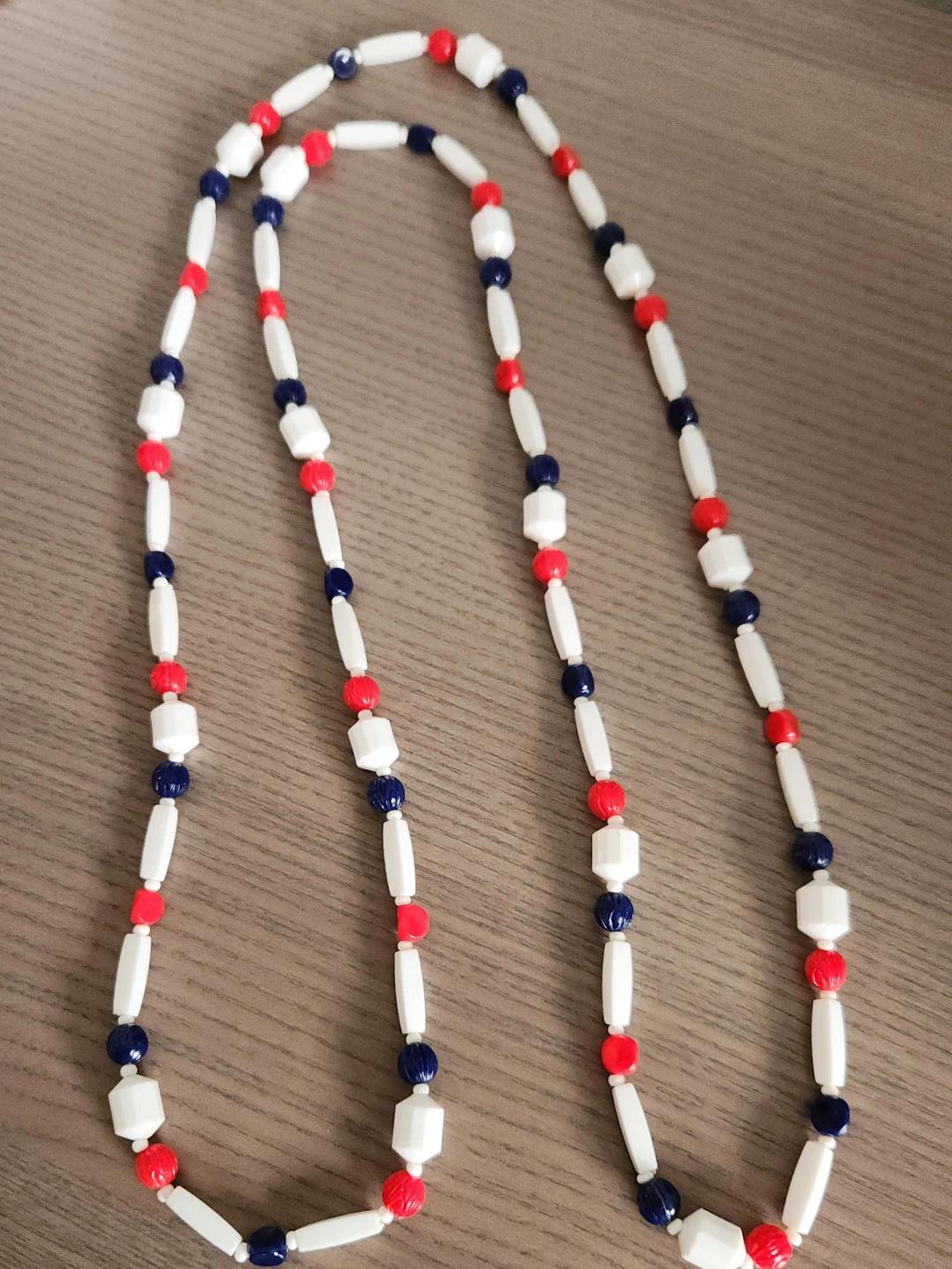 Red, White, and Blue Beaded Necklace