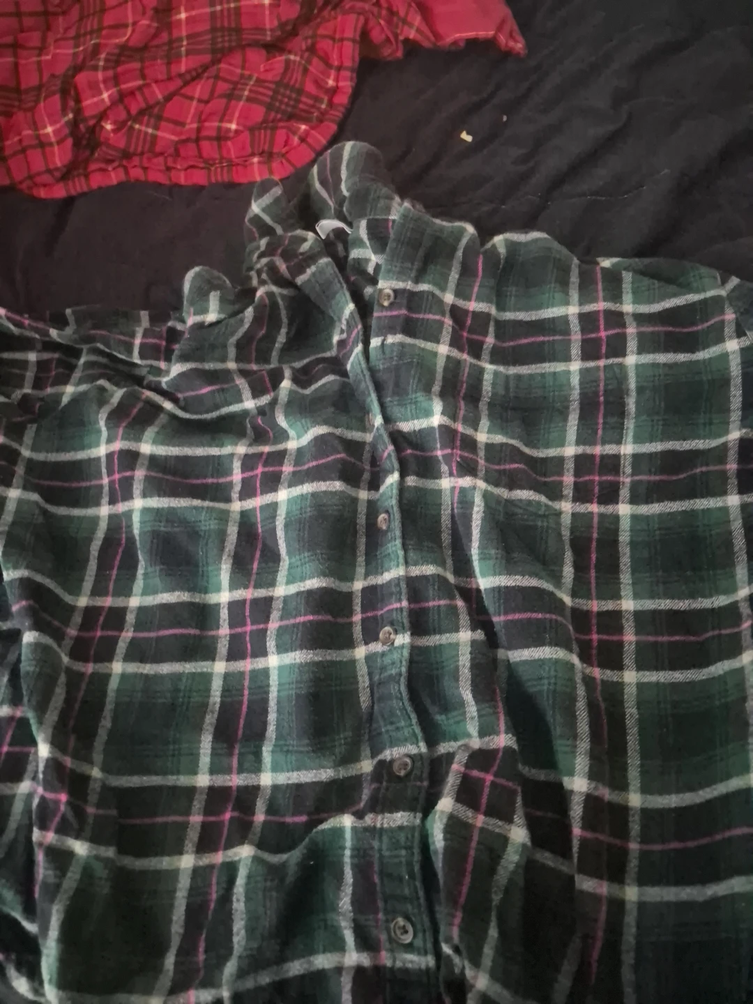 Green Plaid Flannel Shirt