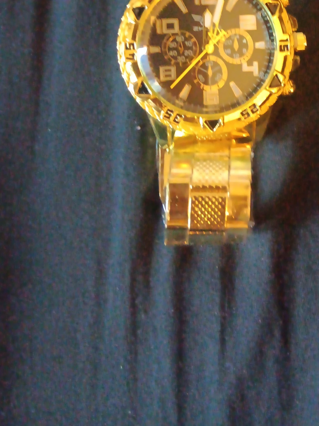 Gold Tone Chronograph Watch