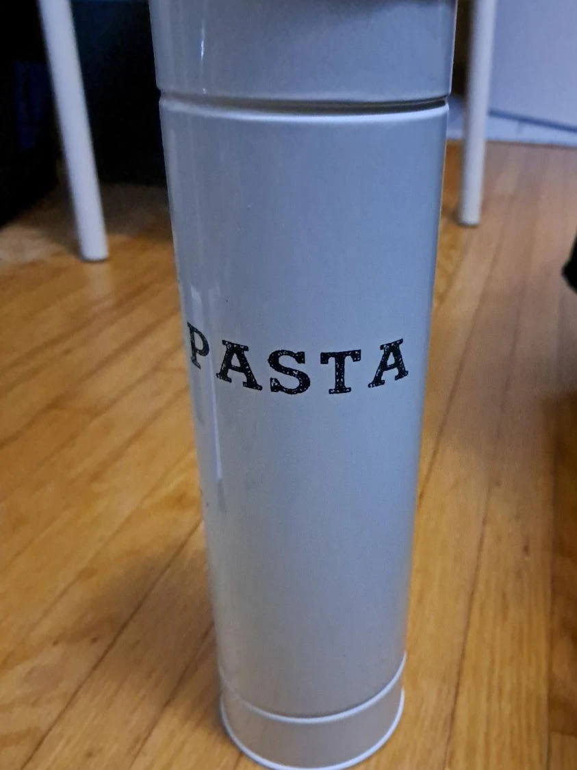 Grey Pasta Storage Canister