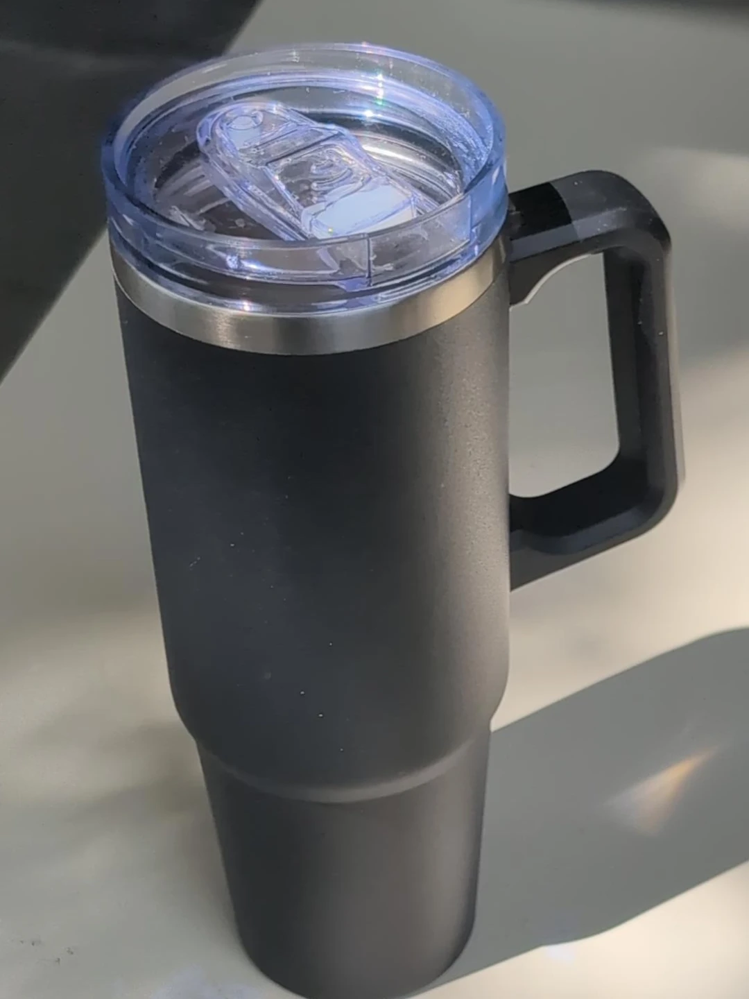 Black Insulated Tumbler with Handle