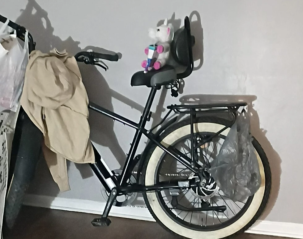 ⚽Black Cruiser Bicycle with Child Seat