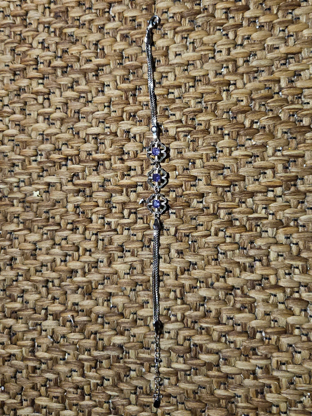 Silver-tone Bracelet with Purple Gems - photo 2