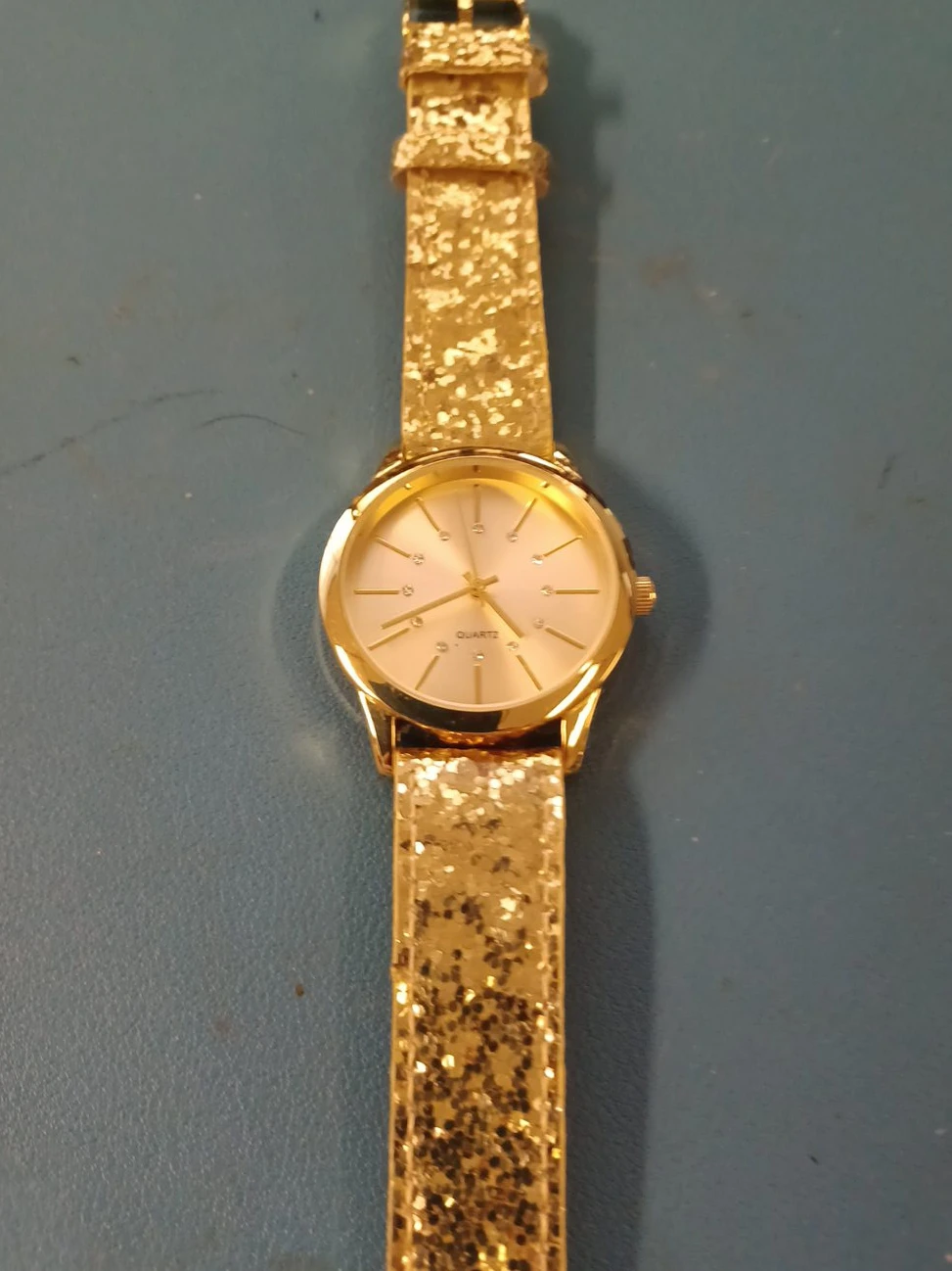 Gold Glitter Quartz Watch
