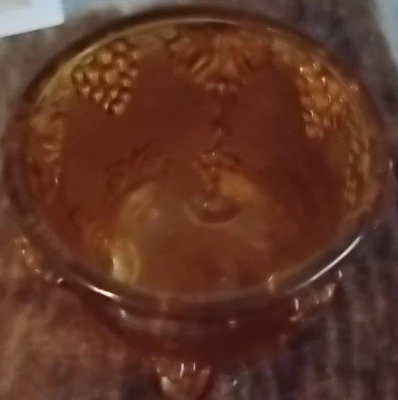 Amber Glass Footed Candy Dish