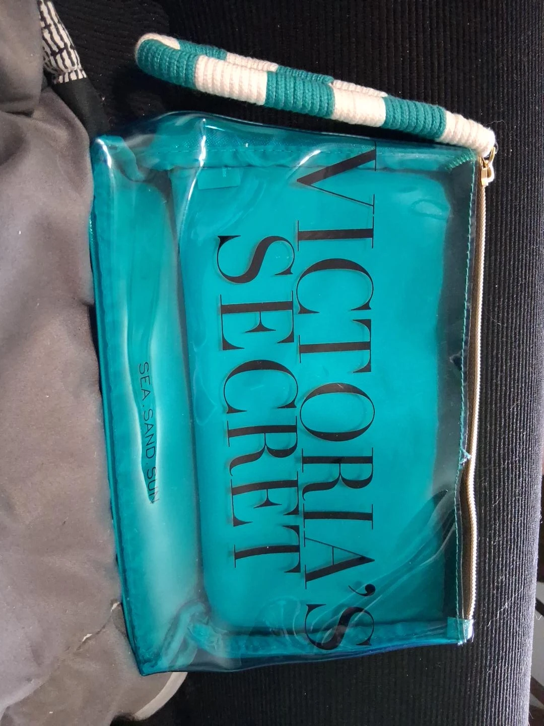 Victoria's Secret Teal Cosmetic Bag with Handle