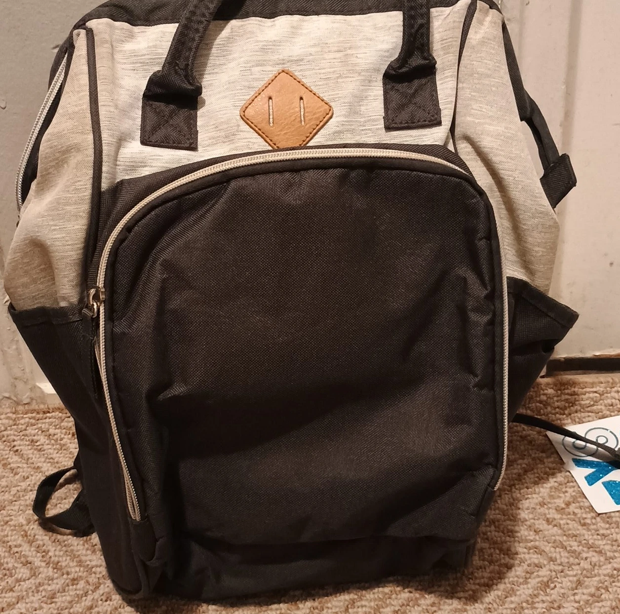 Grey and Black Diaper Backpack