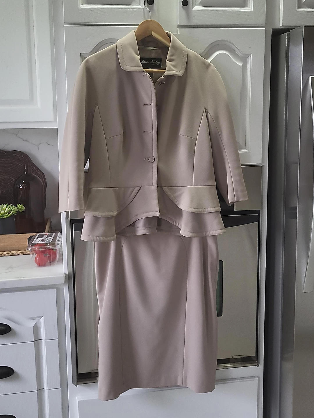 Beige Two-Piece Suit Set